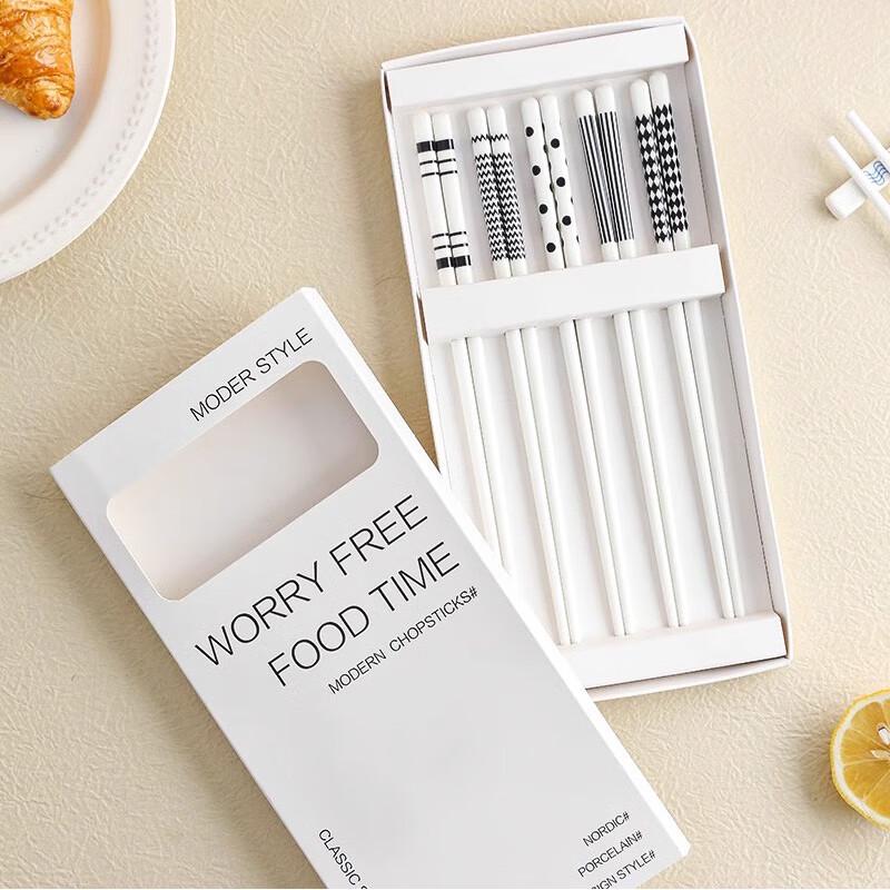 Hepburn Style Ceramic Chopsticks 5-Pair Gift Set