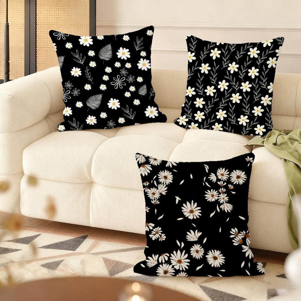 Federa per Cuscino Fiori di Margherita Classici Morbido Peluche Cuscino Decorativo a Coperta Custodia Decorativa Stampata su Entrambi i Lati per Decorazione Divano