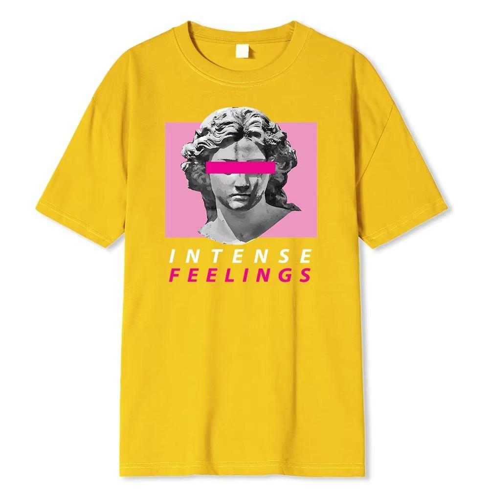 Intense Feelings Funny Hot Sale T-Shirts Men Fashion Soft Clothing Summer Breathable Tee Clothing Hip Hop Personality Tshirt