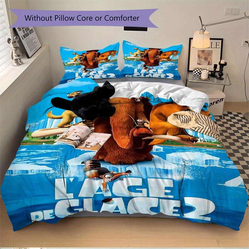 3pcs Ice Age 2 Adventure Bedding Set Includes Quilt Cover and Pillowcases, Suitable for All Seasons Q050