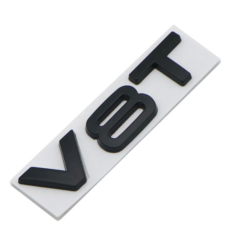 1Pc 3D Metal Car Styling V6T V8T V6 V8 T Fender Side Body Emblem Tail Trunk Fender Badge Sticker For A4 A3 A5 A6 A1 Q3 Q5 Q7