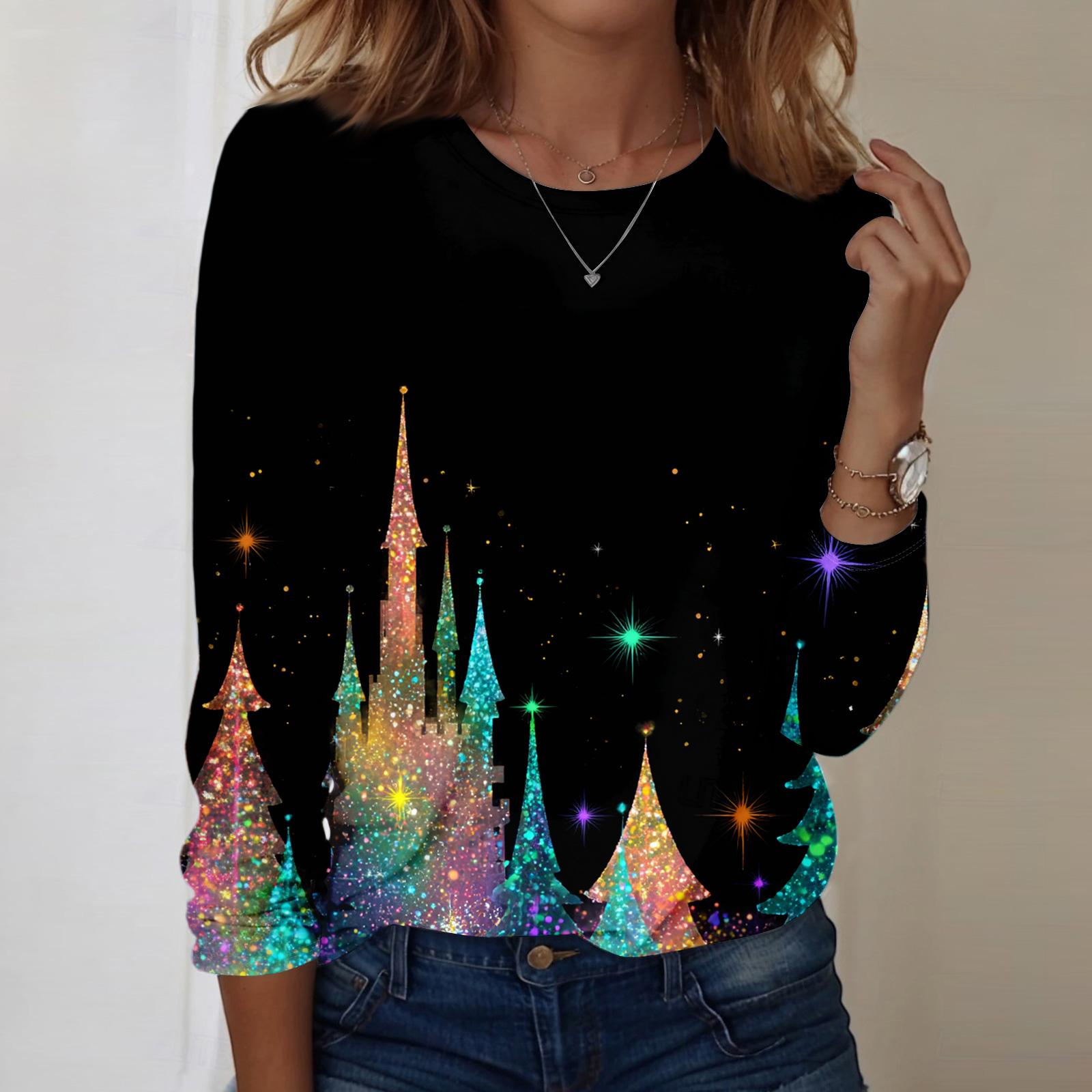 

Рубашки с длинным рукавом для женщин, милые футболки с графическим принтом, блузки, повседневные базовые топы больших размеров, пуловеры XXXL оранжевый