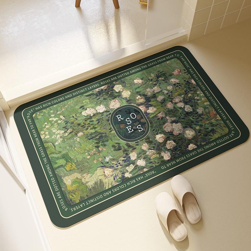 Bathroom Entrance Diatom Mud Floor Mat Semi-circular Anti-slip Quick-drying Foot Mat Bathroom Toilet Door Absorbent Household Carpet