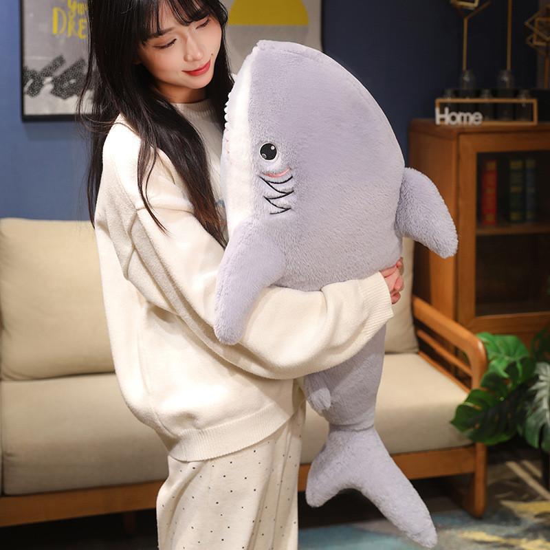 Toy Plush Shark With Embroidery Design For Childrens Play And Gift Comfort