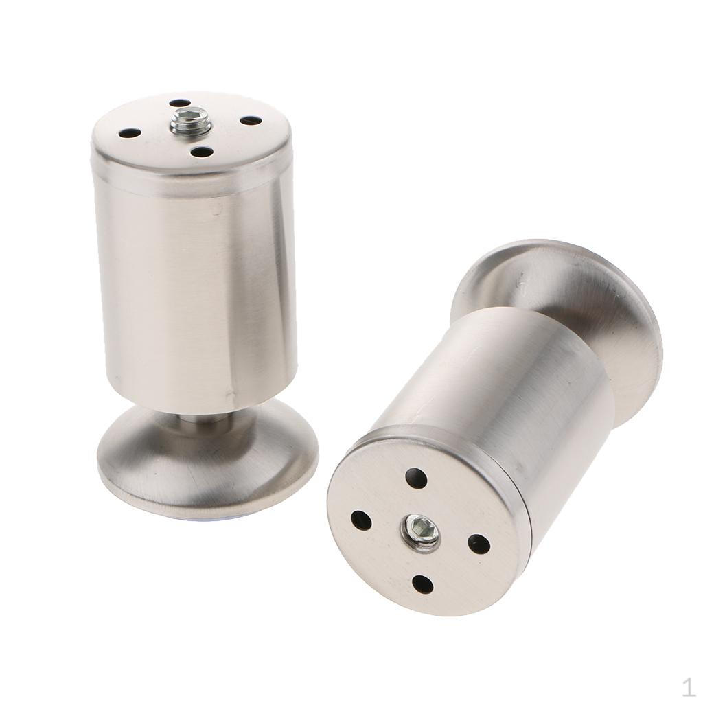Furniture Legs Stainless 2inch Diameter, 2pcs Pack, With No-skip Rubber Base 10cm
