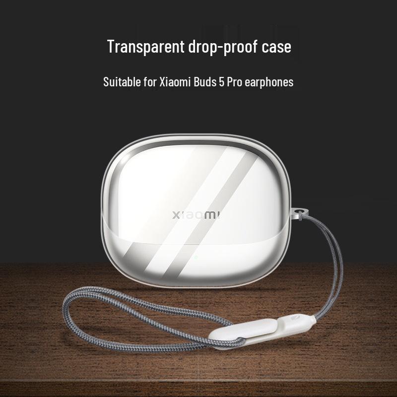 Transparent Protective Case for Xiaomi Buds 5 Pro Noise-Canceling Earbuds Protective Case for Xiaomi Buds 5 Pro