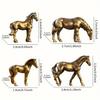 Miniature Antique Brass Long Tail Horse Figurines Feng Shui Ornament Copper Zodiac Animal Mini Desktop Crafts Home Decor gifts
