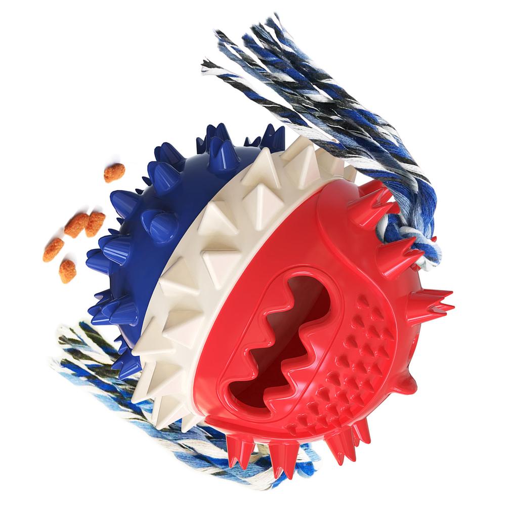 Jucărie Scârțâitoare pentru Câini, Distribuitor de Recompense, Minge Săritoare cu Sunet, Jucărie de Mestecat TPR, Instrument de Joc Interactiv pentru Animale de Companie pentru