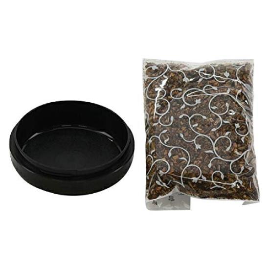 [Hasegawa Buddhist Altar] Incense Burner, Incense Holder, PC Black, Lotus Design, 2.5cm