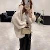 Gentle Wind Soft Waxy Knitted Cardigan Top Women's Autumn and Winter New Solid Color Versatile Loose Lazy Sweater Jacket
