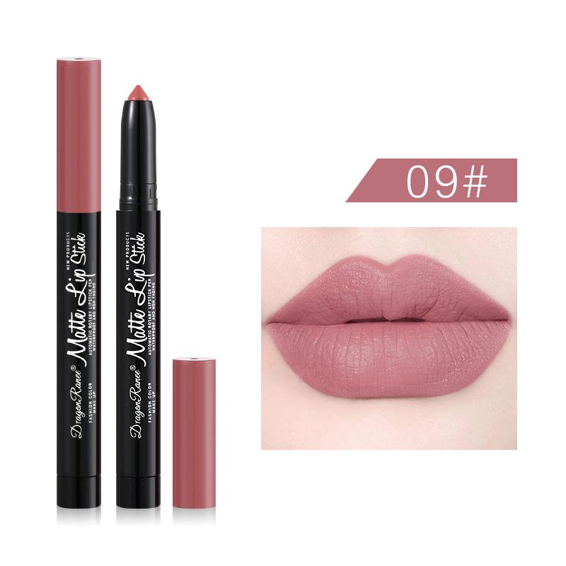 DragonRanee Soft Matte Velvet Lipstick Pen with Sharpener in Bean Paste Rose.