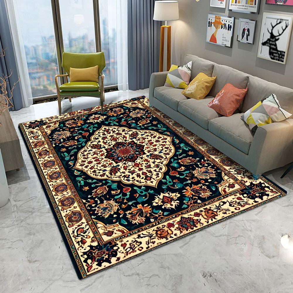 Retro Europa Böhmen Persischer Stil Teppich Wohnzimmer Sofa Schlafzimmer Arbeitszimmer Küche Eingangstürmatte Rutschfest Heimdekoration Teppich