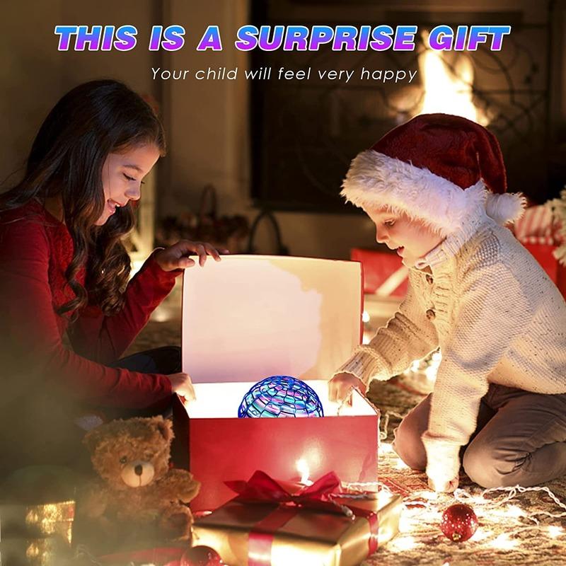 Rotating Magic Flying Ball Toys USB Rechargeable Stress Relief Toys Built-in RGB Lights Great Gift for Kids Adults Outdoor