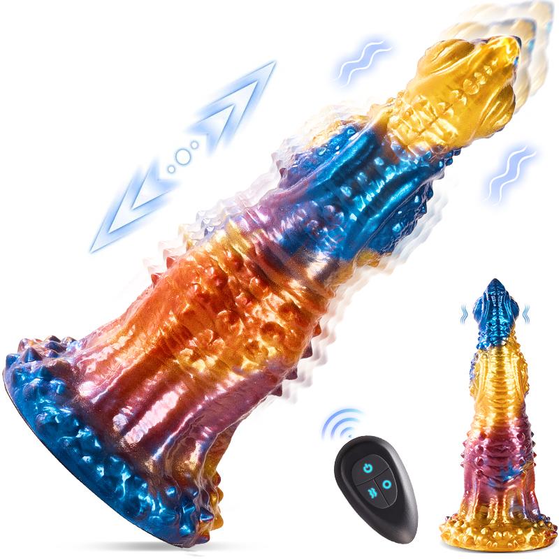3IN1 Thrusting Dildo Vibrator Anal G-spot Vibrator Monster Dildo Remote Control 7 Modes Fantasy Dildo Adult Sex Toys for Women