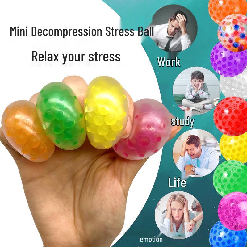 Decompression Water Bead Stress Ball - 3.5cm Grape Squeeze Toy for Stress Relief