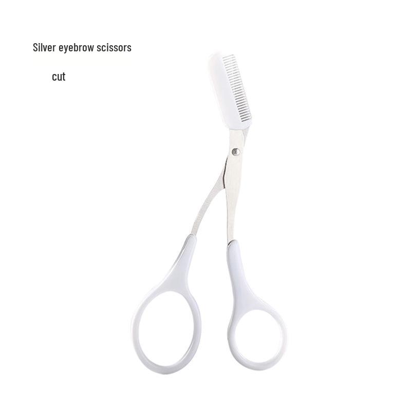 Stainless Steel Eyebrow Tweezers & Comb Scissors Set - Portable Grooming Tool