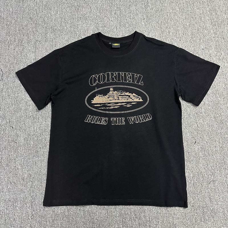 Corteiz Alcatraz Series T-shirt Short-sleeved Letter Logo Printed Men's and Women's Double Yarn Fashion Casual Short-sleeved Tide