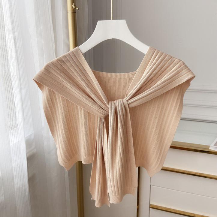 Autumn Winter Knit Shawl Bib For Women Elegant Shoulder Wrap Scarf Neck Warmer Cozy Cape Style Fashionable Accessories