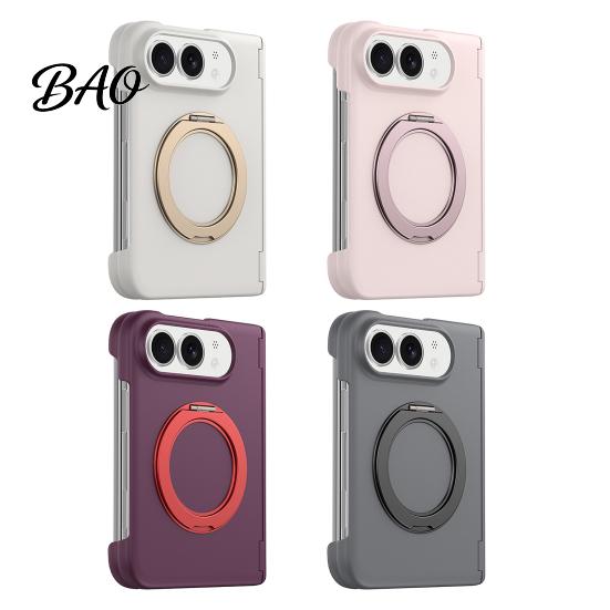 Drop Resistant Phone Accessory Magnetic Folding Case for IPhoneDuo, Hands Free Viewing with 360 Degree Protective Cover Rotating Ring Stand,
