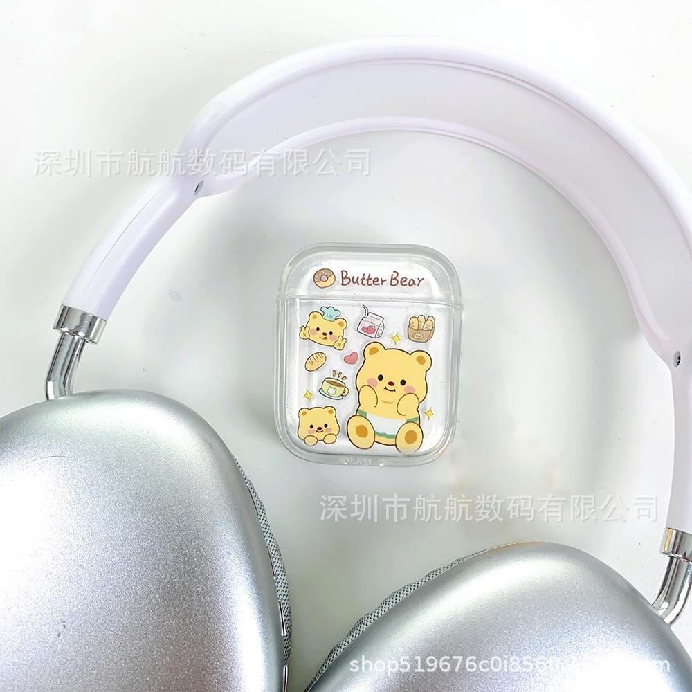Cartoon Butter Bear AirPods 1 /1 Generation Bluetooth Headset Protective Case for Apple Pro1 Generation Set 1 Generation Soft 1