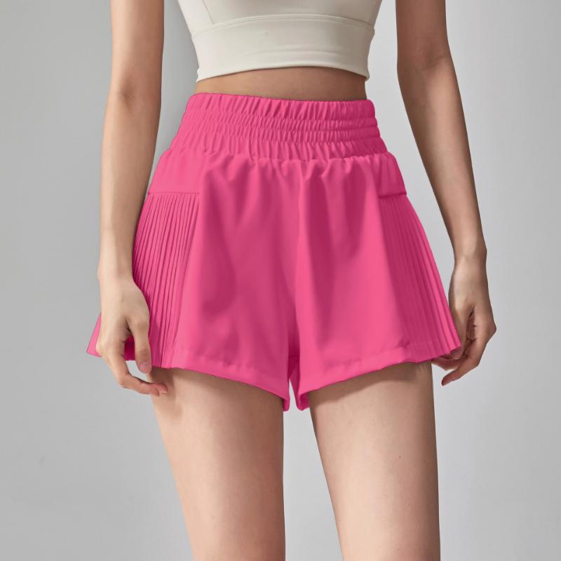 Women's Summer Sports Shorts High Waist Anti-exposure Running Training Pilates Fitness Pleated Skirt Quick-drying Yoga Shorts