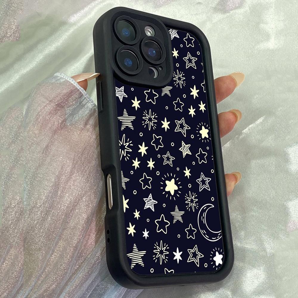 

JT512 Звезда Звездное Небо Луна Яркий для iPhone 17 16 15 14 Pro Max Samsung S26 S25 Ultra A17 A07 A56 A16 A15 A14 A13 Xiaomi 15T Redmi 15c 14C Мягкий Чехол for iPhone 5/5s чёрный