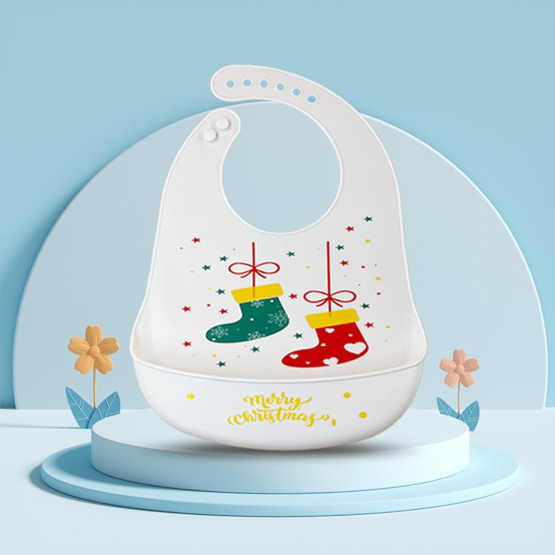 Waterproof Silicone Baby Bib - Large, Wash-Free, Drool & Meal Bib for Newborns and Children