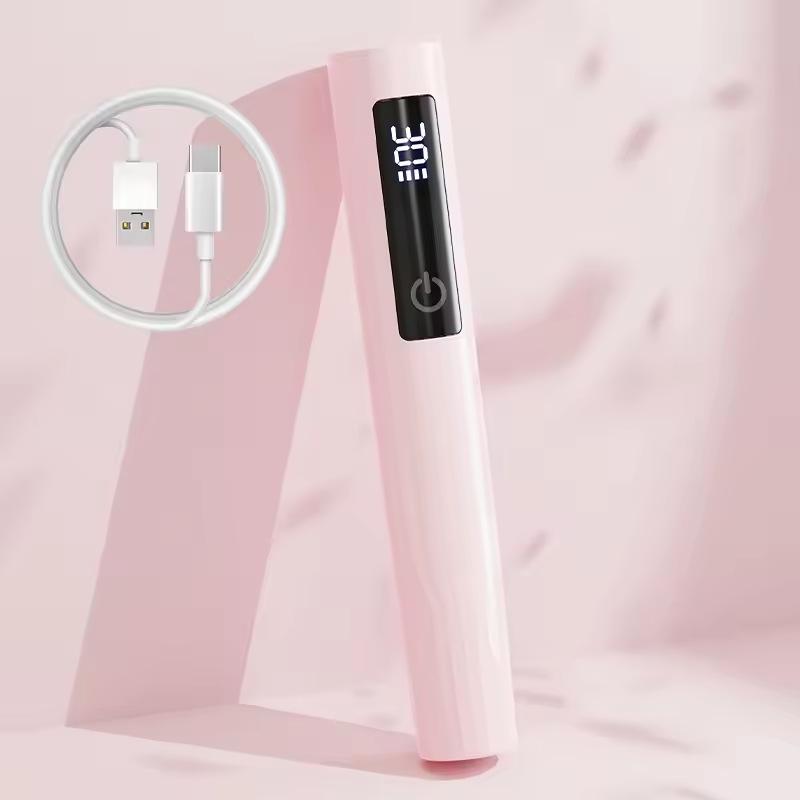 YIKOOLIN Mini Handheld UV Light Nail Lamp with Stand Handheld UV Light with Display for Gel Nail Rechargeable USB Nail Dryer