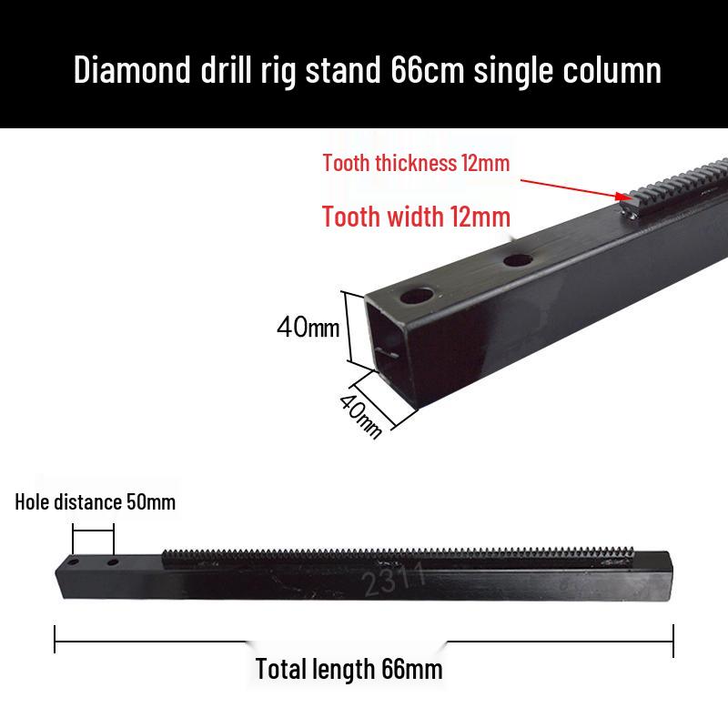 

Desktop Drill Stand with Rack Gear, Slide Rail, Bracket Housing, and Lift Body