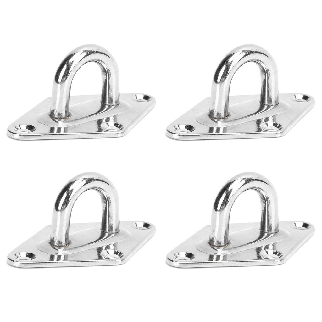 4PCS 8MM Eye Plate Diamond Shaped Ceiling Hook Pad Staple Hook Loop Marine Hardware Yacht Accessories