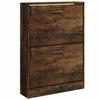Shoe Cabinet Smoked Oak Finish 59 x 17 x 81 cm Engineered Wood