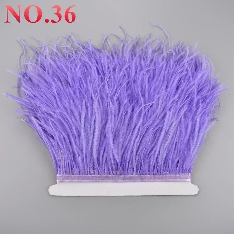 Feather10Meters Ostrich Feathers on Ribbon Tape 10-15cm 4-6" Feather Trim Boa for Clothes Sewing Trimmings Fringe Manmade Decorations