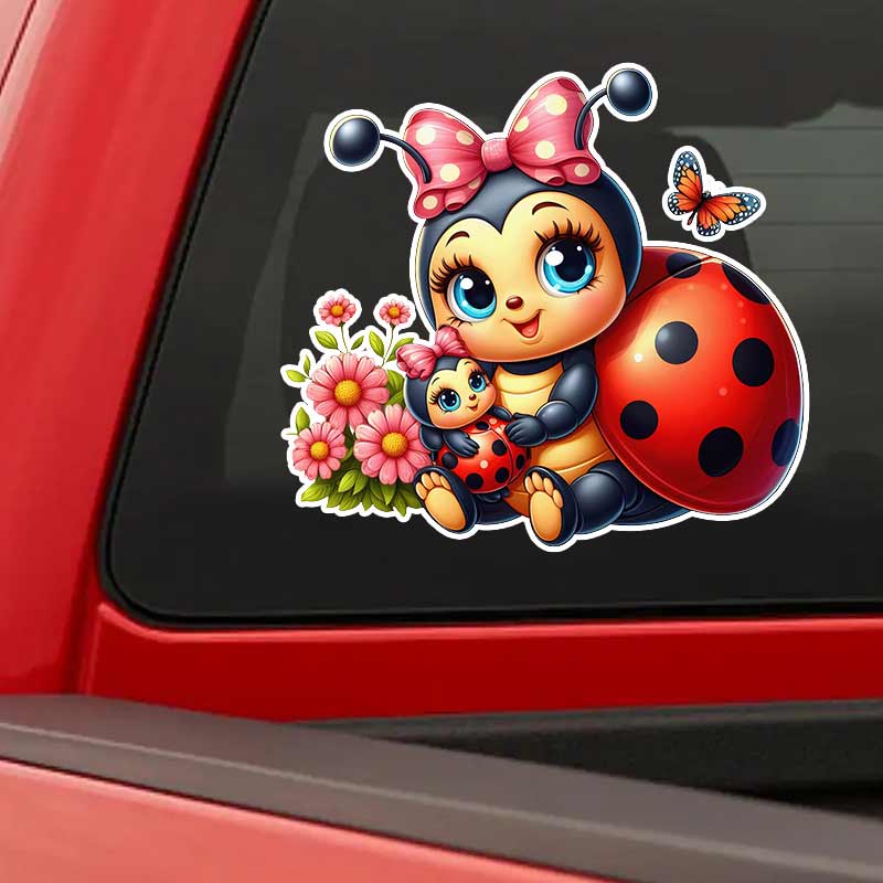Roztomilé Berušky Hmyz Auto Samolepky Vodotěsné Vinylové Nálepky Dekorace Karoserie Okna Nárazníku Samolepky na Motorku Helmu TM123