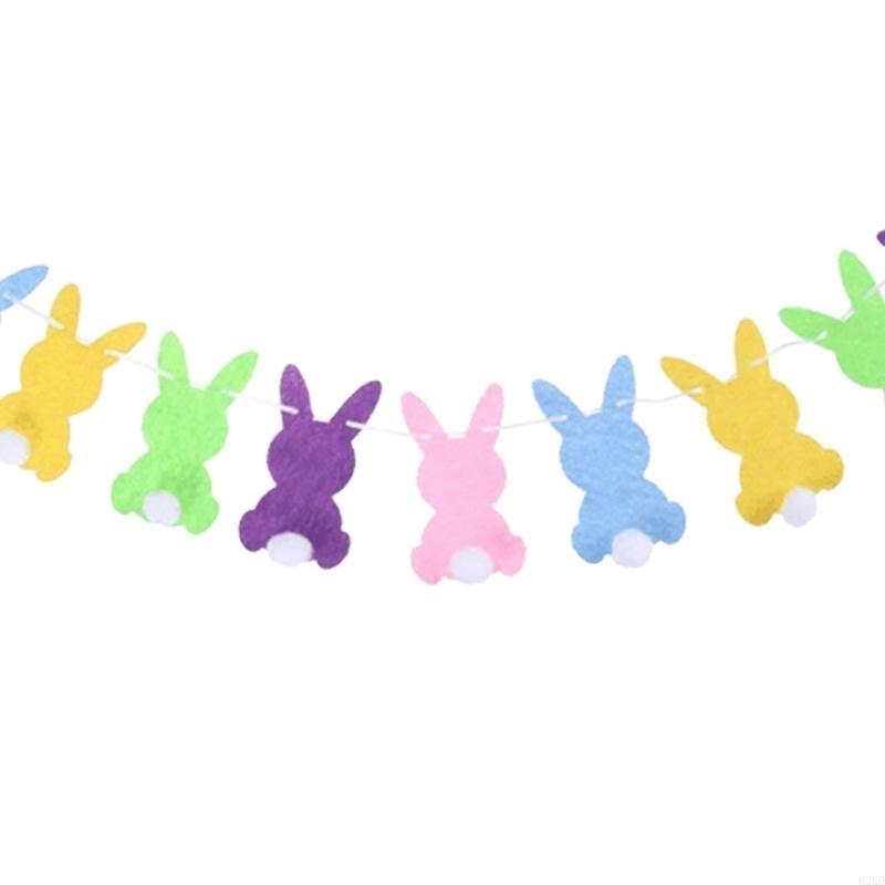 62KD Happy Easter Rabbit Bunny Ball for Banner Garland Wall Hanging Bunting Flag Deco