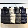 Pure Originele Unisex Zwarte Ganzendons Bodywarmer met Opstaande Kraag en Schuine Zakken