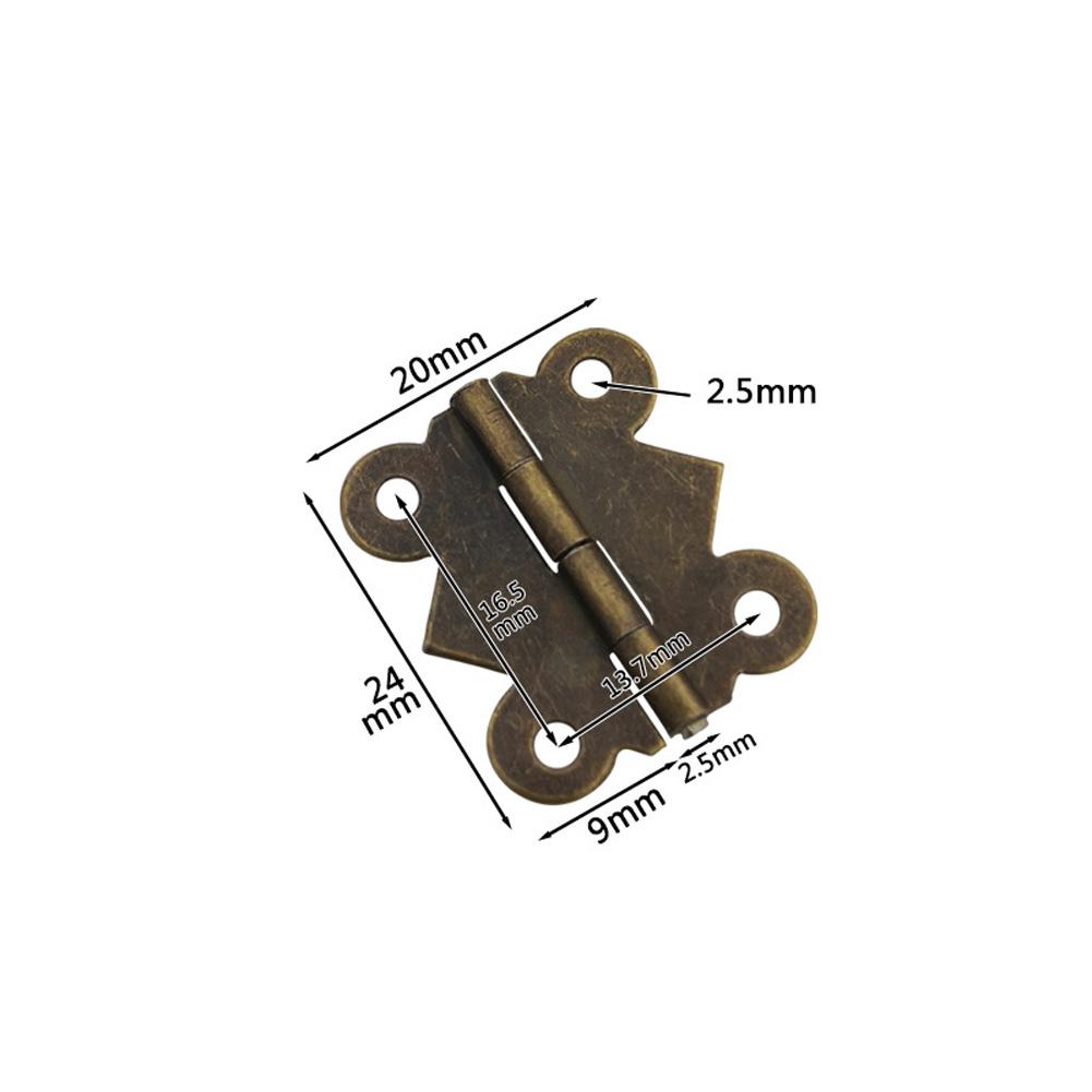 10pcs set Door Hinges Bronze Cabinet Drawer Jewelry Box Decorate Hinge for Furniture Hardware