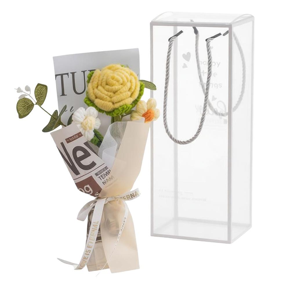 Photography Props Crochet Flowers Bouquet Knitted Eternal Simulated Flowers  Valentine'S Day