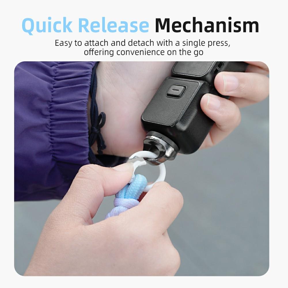 BRDRC For DJI Osmo Pocket 3 Adjustable Strap Crossbody Nylon Woven Safety Lanyard with Aluminum Alloy Lock Buckle