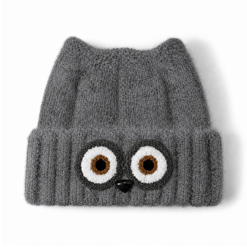 Winter hat fleece thickened windproof and cold protection ear protection knitted hat for men and women cute versatile warm and comfortable wool hat