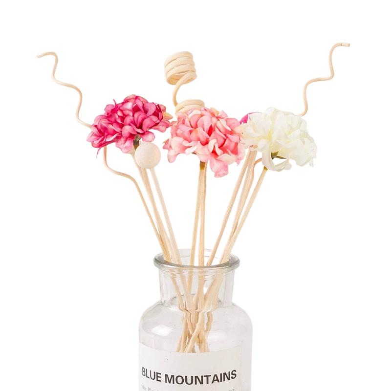 Y 10pcs/set Pink Hydrangea Flower Rattan Sticks Rose Lavender Jasmine Fireless Fragrances Reed Diffuser Stick DIY Home Decor