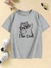 I Am Cool Cat Graphic Kids Tshirts Summer Short Sleeve Tees Cartoon Boys Girls Clothes Kawaii Kitten Tops Y2K Tshirt