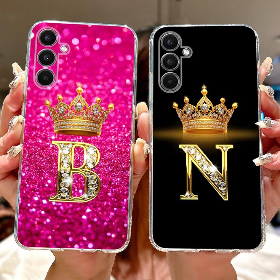 For Samsung Galaxy A14 5G Case SM-A146B Cover Cute Crown Letters Clear Soft Silicone Phone Case For Samsung A24 A34 54 5G Bumper