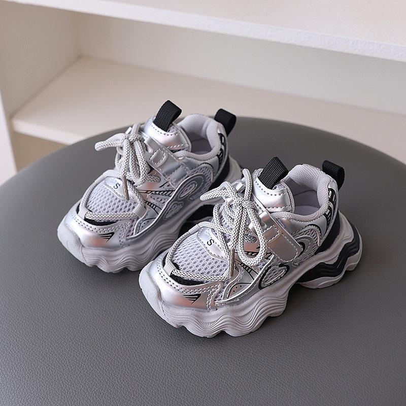 Boys' Toddler Non-Slip Breathable Mesh Athletic Shoes, Age 1-5, Soft Bottom, Spring/Autumn.