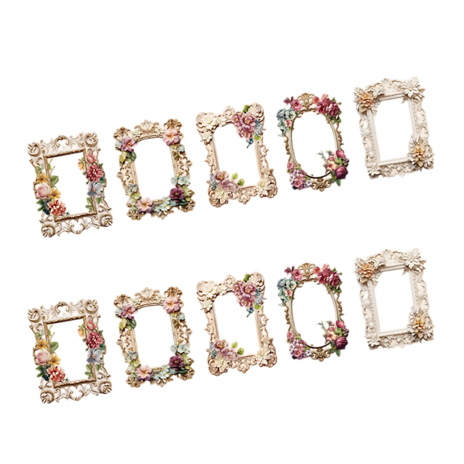 

10 листов винтажной цветочной тисненой бумаги для коллажа, винтажная рамка с вырезом, для украшения журнала поделок, валентинки 4