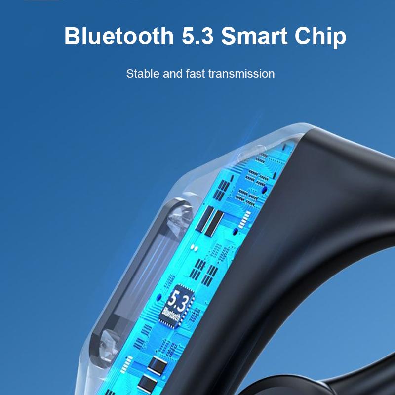 AlongChoice Bluetooth 5.3 Business Earphone LED Digital Display Headset Surround Music Large Capacity Headphone Waterproof