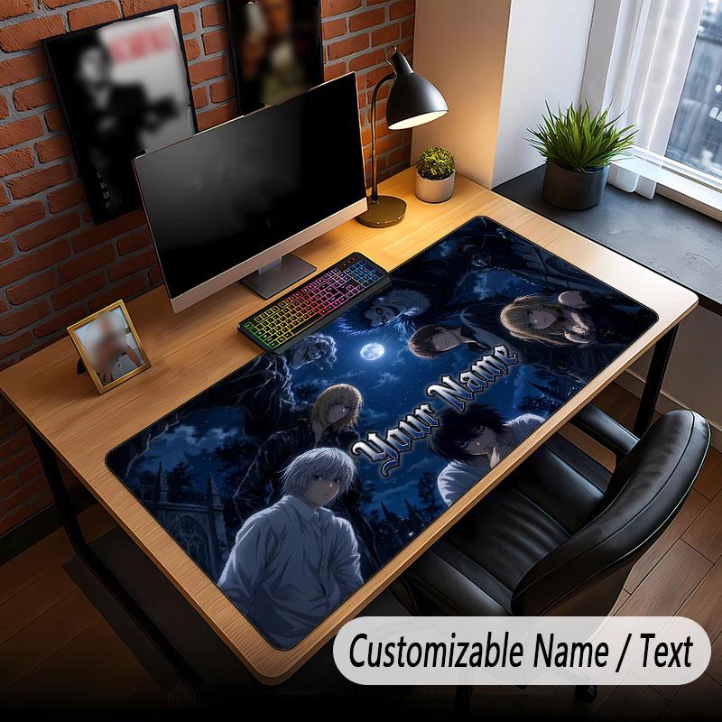 Custom Name Extended Mouse Pad,Death Note Gaming Desk Mat For Home Office Desktop Decor