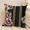Floral Print Textile Retro Cushion Cover Silky Short Plush Invisible Zipper Dustproof Sofa Pillow Case for Home Decor