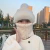 Women's Autumn Winter Windproof Hat with Scarf and Mask, Ear Protection, Plus Velvet Lining, Thickened Cycling Headgear.