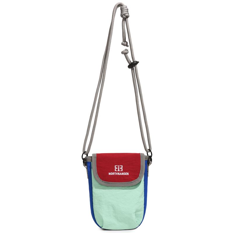Contrast Shoulder Bag Commuter Small Square Bag Lightweight Mobile Phone Bag красный/зелёный