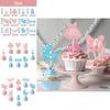 Cake Decor Flags For Boys And Girls First Birthday Party With Gold Glitter Paper